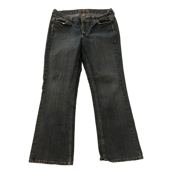 Riders‎ Copper Jeans Womens  Petite 11 Dark Blue Denim Bootcut Straight Leg - Picture 1 of 8